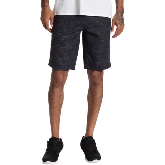 Hurley Stretch Hybrid Walk Golf Shorts Mens Heather Black Flat Front Size 32 NWT - Picture 3 of 7